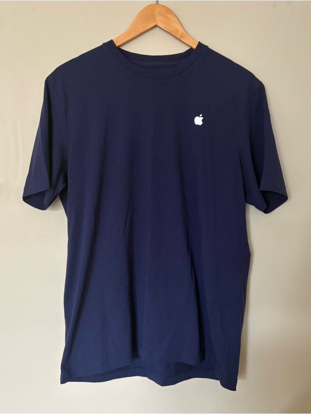 Apple Short-Sleeve Crewneck T-Shirt - Dark Blue with White Logo